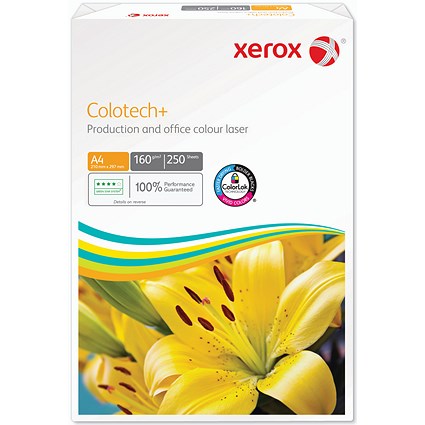 Xerox Colotech+ A4 Premium Copier Paper, White, 160gsm, 250 Sheets