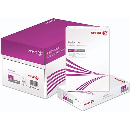 Xerox Performer A4 White Paper, 80gsm, Box (5 x 500 Sheets)